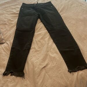 Sanctuary black denim fringy bottom